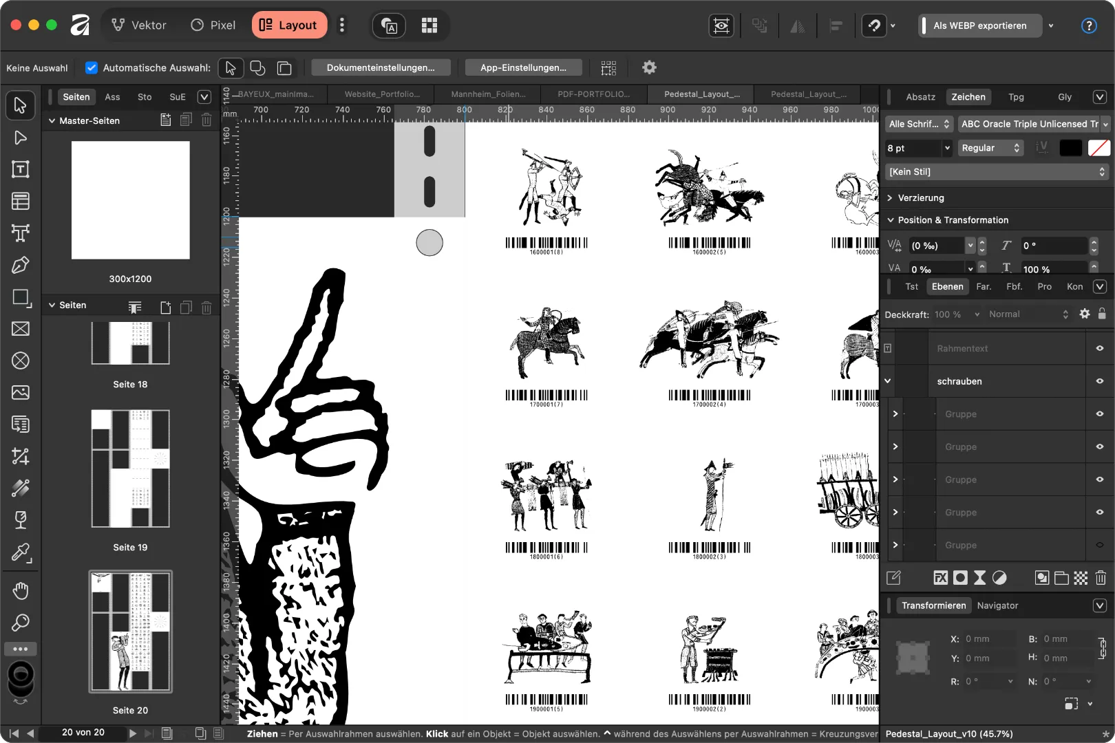 Reproduktion / Umsetzung / Interface-Möbel-Layout (Affinity)