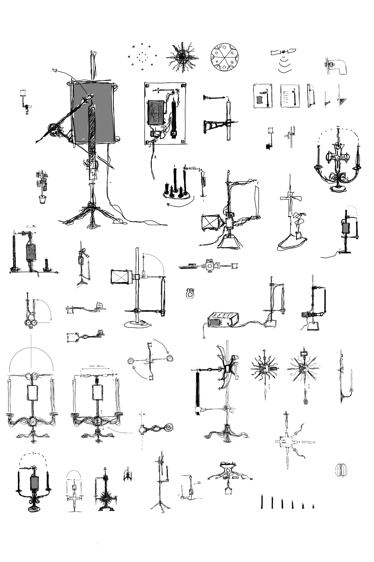 Wettermodifikation / Umsetzung / Apparat Skizzen